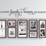 Wall Quotes, Wall Lettering - A Happy Family is Heaven on Earth