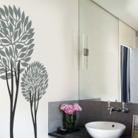 Tree Wall Decals, twin topiary wall decals