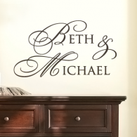 Monogram wall decals, wall lettering, personalized wall decals