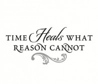 Time heals what reason cannot wall decal