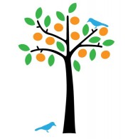 Citrus Tree with Birds Wall Decal